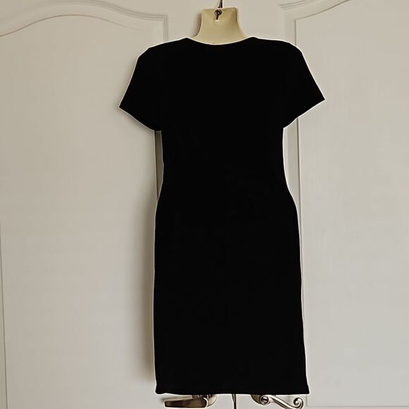 Ambianee Women's V-neck With Ruffled Bodycon Mini Dress Black Small - Picture 5 of 16